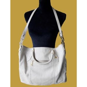 Steven by Steve Madden Beige Leather Hobo Purse